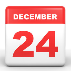 December 24. Calendar on white background.