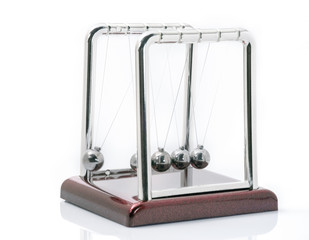 Momentum pendulum / Old momentum pendulum on white background.