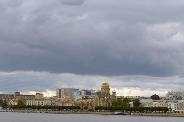 Black clouds over the city.