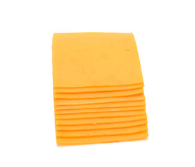 cheese slices isolated on the white background