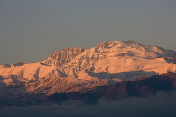 Fototapeta na wymiar Sunset on the Andes Mountains