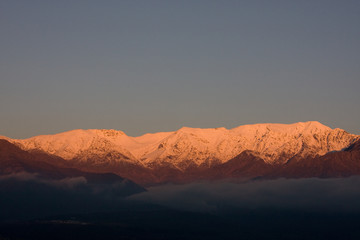 Naklejka na ściany i meble Sunset on the Andes Mountains