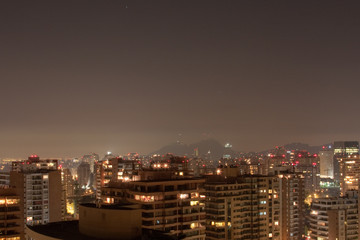 Fototapeta premium Santiago Night Skyline Chile