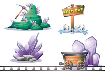 Fototapeta premium cartoon vector mine game object with separated layers for game and animation game design asset in 2d graphic