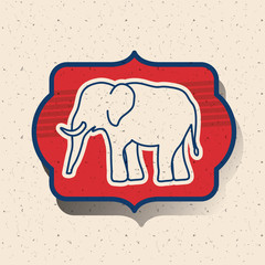 Elephant inside frame icon. Vote election nation and government theme. Silhouette design. Vector illustration