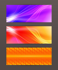 Set Horizontal banner headline abstract glow lines14
