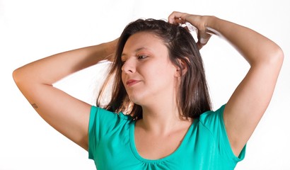Fototapeta premium young Brazilian model moving in the hair