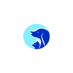 Cat and dog in a blue icon