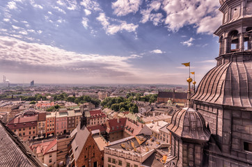 Fototapeta Old city seen from the St Mary's church tower, Krakow, Poland obraz