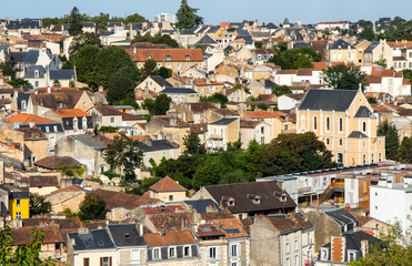 Cityscape of Poitiers at a summer day