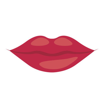 Lips icon. Mouth cartoon and smile theme. Isolated design. Vector illustration