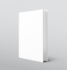Template of blank cover book on gray background. Vector illustration. It can be used for promo, catalogs, brochures, magazines, etc. Ready for your design.