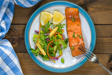Barbecue maple glazed salmon