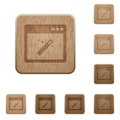 Application wizard wooden buttons
