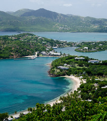 Views of English Harbor and Freemans Bay from an elevation point