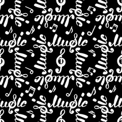 Abstract vector music seamless pattern