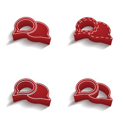 ikona 3D z obrysem zestaw © vempireart