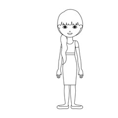 Girl cartoon icon. Kid child little and people theme. Isolated design. Vector illustration