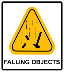 Danger Falling Objects Warning sign. Vector illustration