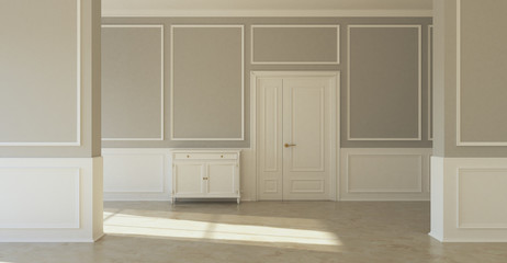 Classic empty interior without furniture
