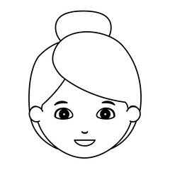 Girl cartoon face icon. Kid child little and people theme. Isolated design. Vector illustration