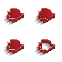 ikona 3D z obrysem zestaw © vempireart