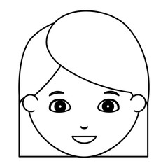 Obraz na płótnie Canvas Girl cartoon face icon. Kid child little and people theme. Isolated design. Vector illustration
