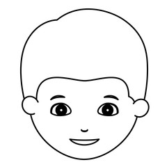 Obraz na płótnie Canvas Boy cartoon face icon. Kid child little and people theme. Isolated design. Vector illustration
