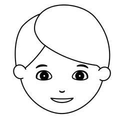 Boy cartoon face icon. Kid child little and people theme. Isolated design. Vector illustration