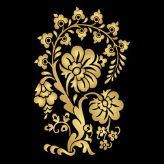 петриковская роспись, красивый флорал орнамент, цветочный узор 