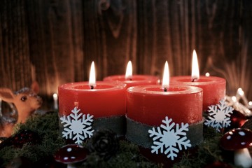 Adventskerzen - Grußkarte - vierter Advent