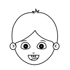 Boy cartoon face icon. Kid child little and people theme. Isolated design. Vector illustration