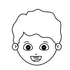 Boy cartoon face icon. Kid child little and people theme. Isolated design. Vector illustration