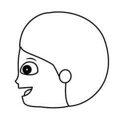 Boy cartoon face icon. Kid child little and people theme. Isolated design. Vector illustration