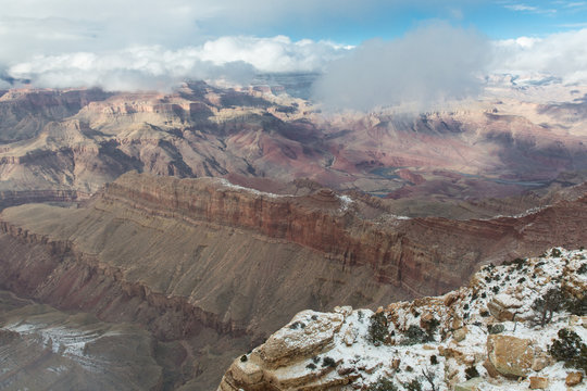 Clearing storm over Grand Canyon South Rim, Arizona