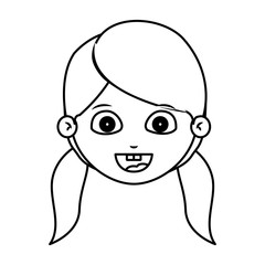Girl cartoon face icon. Kid child little and people theme. Isolated design. Vector illustration