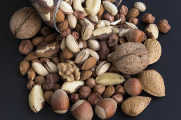 Nuts Mix on a Black Background