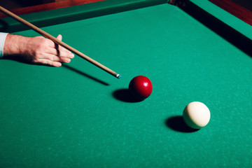 Man playing billiard
