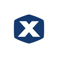 Letter X in polygon logo design