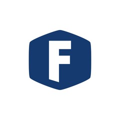 Letter F in polygon logo design