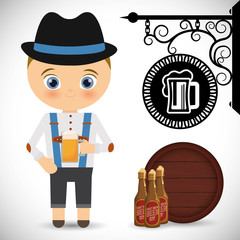 premium quality german beer vector illustration design