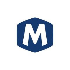 Letter M in polygon logo design