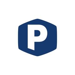 Letter P in polygon logo design