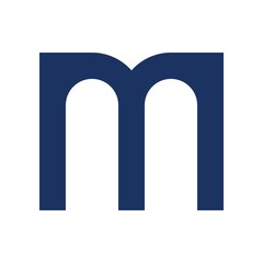 m Letter initial logo design