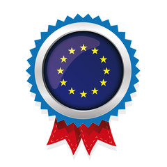 EU badge with red ribbon