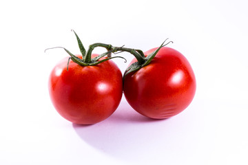 Couple Two Tomatoes Connected Stems Fresh Vegetables Cooking Ing