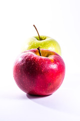 Red Green Apples Together Pair Couple Fruit Fresh Food Delciious