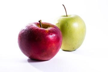 Red Green Apples Together Pair Couple Fruit Fresh Food Delciious