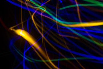multicolored light streaks