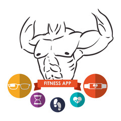 fitness app technology icons vector illustration design
